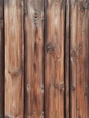 Obraz premium Rustic oak-stained wooden garden fence panels, stained wood, medium oak