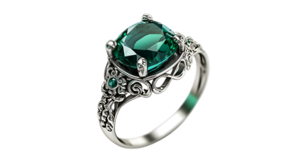 silver ring with blue topaz