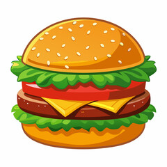 Delicious Double Cheeseburger with Lettuce and Tomato