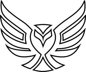 Outline eagle vector with open wings, perfect for logo or emblem use.
