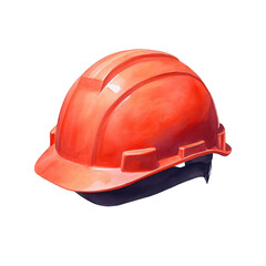 Fototapeta premium Bright orange hard hat, safety equipment, construction worker protection.