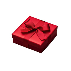 Obraz premium Elegant red gift box with a bow, symbolizing celebration and surprise, perfect for festive occasions.