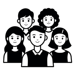 Friendly Group of Three Smiling People