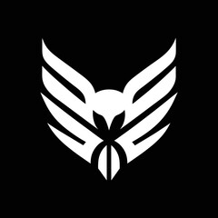 Eagle button logo with wings, featuring a clean vector design for professional use.