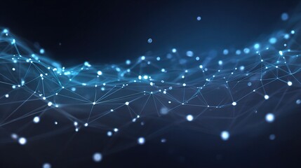 Abstract Technology Background with Communication Lines and Dots