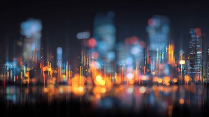 Abstract Glowing Forex Visualization with Blending and Lights