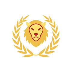 Fototapeta premium lion head in wreath vector