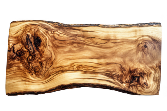 Olive wood grain texture close up on white background on transparent background