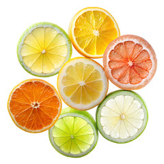 Fototapeta premium Citrus fruits slice isolated on transparent background 