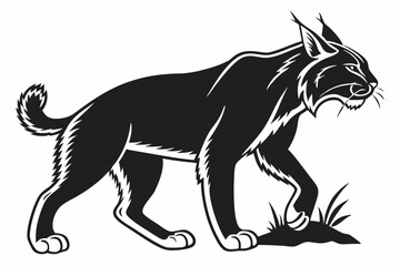 bobcat sihouette black vector