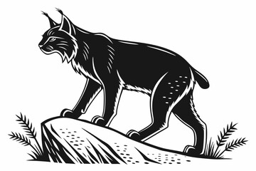 bobcat sihouette black vector