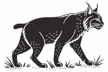 bobcat sihouette black vector