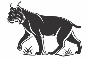 bobcat sihouette black vector