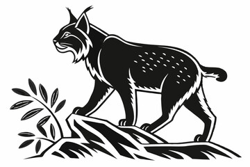 bobcat sihouette black vector
