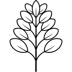 Minimalist Black Line Art Eucalyptus Tree Vector Graphic