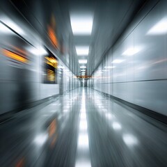 Abstract Digital Corporate Hallway with Blurred Effect
