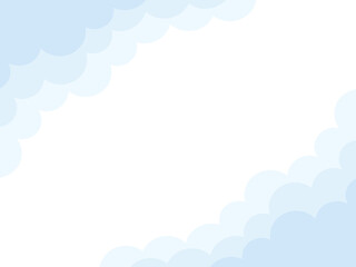 水色の雲のおしゃれなフレーム
