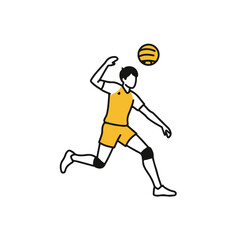 Fototapeta premium Dynamic illustration of a volleyball player mid-action.