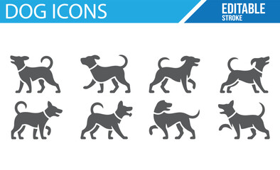 Dog illustration icons for pet industry, animal care, and pet lovers.