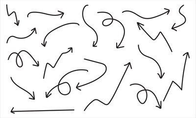 black arrows vector on white background.