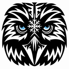 Frozen Vulture Head Tribal Art Design