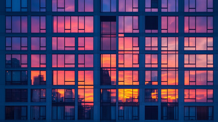 Sunset Reflection on Luxury Apartment Windows