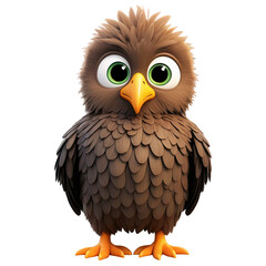 Fototapeta premium Owl with big eyes and feathers