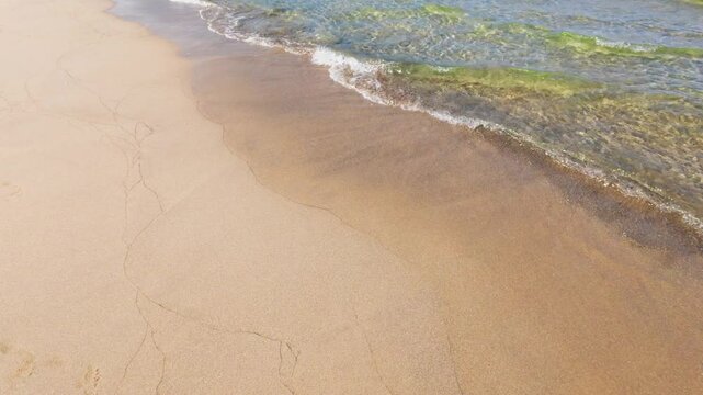 Beautiful tropical beach with sea and waves. Summer vacation and nature environment concept.