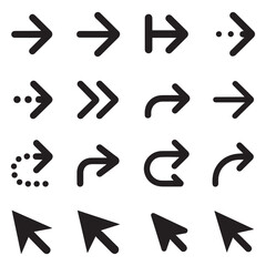 Collection of Diverse Arrow Icons Navigation Cursors Web Design Elements User Interface Graphics