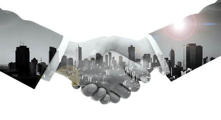 Handshake city deal agreement partnership collaboration success corporate business finance investment urban