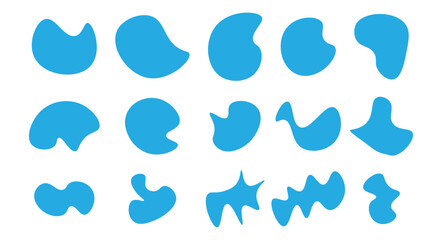 fluid blue blob set vector element