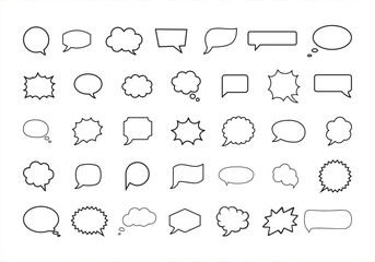 Speech Bubble set. Talk bubble. Blank empty vector white speech bubbles. 
Speak bubble text, cartoon chatting box, message box. Cartoon balloon word design