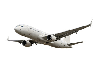 Modern commercial airplane isolated on transparent background &mdash; perfect PNG for aviation, travel, tourism, business flights, air transport, and flight-related visuals.