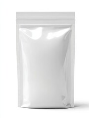 A pristine, blank stand-up pouch ready for your brand's unique design, showcasing its smooth, matte surface and clean lines against a bright white background.