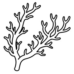 Obraz premium Coral Curve line art vector