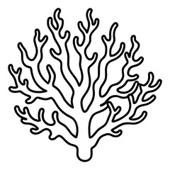 Coral Curve line art vector