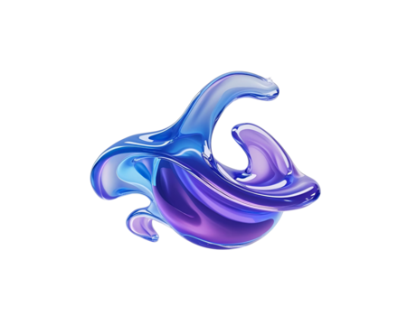 3D-rendered floating liquid blob in a smooth blue and purple gradient. Abstract organic shape with soft lighting, ideal for modern design, UI elements, branding, digital art, or tech backgrounds.

