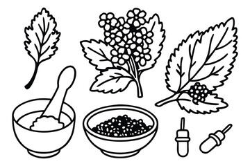 Silhouette Vector Illustration of a Mustard Mix Set Perfect for Food Packaging Design and Branding