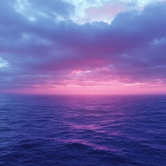 Violet and Pink Ocean Sunset with Soft Waves — Serene Seascape Background for Nature, Travel, and MindfuViolet and Pink Ocean Sunset with Soft Waves — Serene Seascape Background for Nalness Projects

