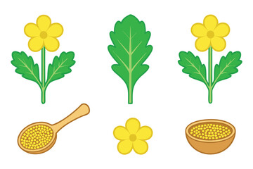 Silhouette Vector Illustration of a Mustard Mix Set Featuring a Dog Perfect for Food and Pet Designs