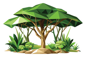 Low poly jungle canopy