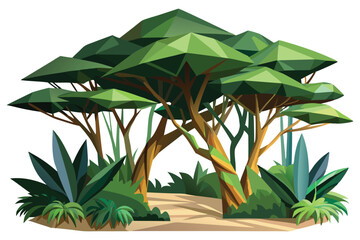Low poly jungle canopy