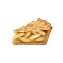Delicious Slice of Homemade Apple Pie with Golden Crust