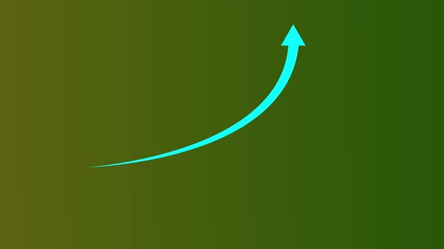 Rising arrow transparent chanel. arrow rising transparent channel, business growth arrow and graph chart, Business line arrow animation 4k video .
