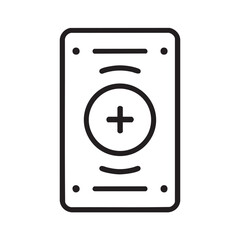 Obraz premium Simple plus sign wireless charging pad design for modern gadgets vector illustration