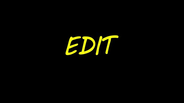 text animation title EDIT transaparent background