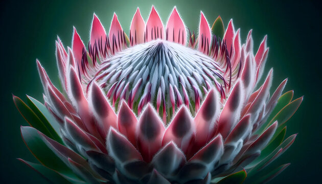 A Protea King close-up, Ai generated image