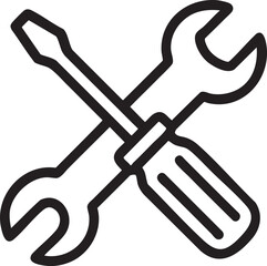 Screwdriver and Wrench Crossed A Simple Icon for Repair Maintenance and Construction Services or General Troubleshooting Guides