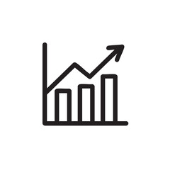 Business growth trend chart for data analysis and reporting vector illustration