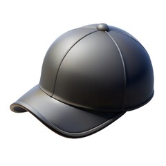 Obraz premium Black baseball cap, an isolated protective headwear object on a white background, perfect for sports or uniform illustrations